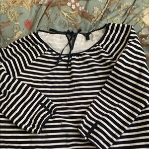 J. Crew Navy and White Striped Blouse